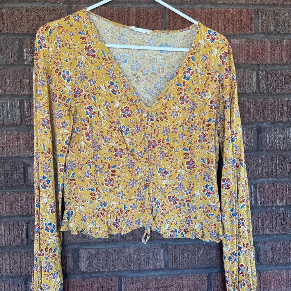 Altar'd State Yellow Floral Blouse